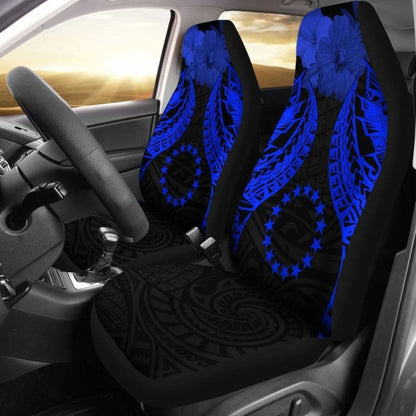 Cook Islands Polynesian Car Seat Covers Pride Seal And Hibiscus Blue -