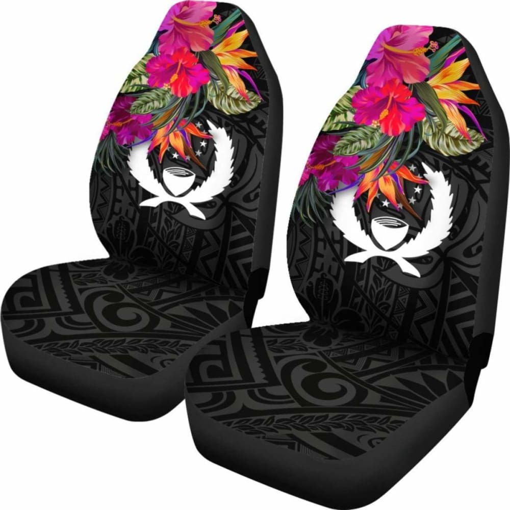 Pohnpei Car Seat Covers - Polynesian Hibiscus Pattern -