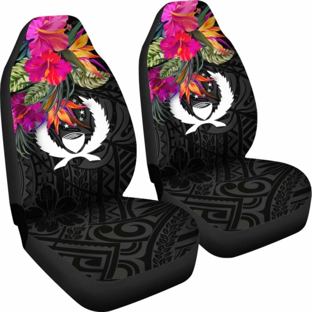 Pohnpei Car Seat Covers - Polynesian Hibiscus Pattern -