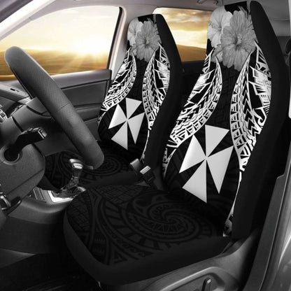Wallis And Futuna Polynesian Car Seat Covers Pride Seal And Hibiscus Black -