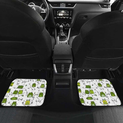 Sketch Funny Frog Pattern Front And Back Car Mats