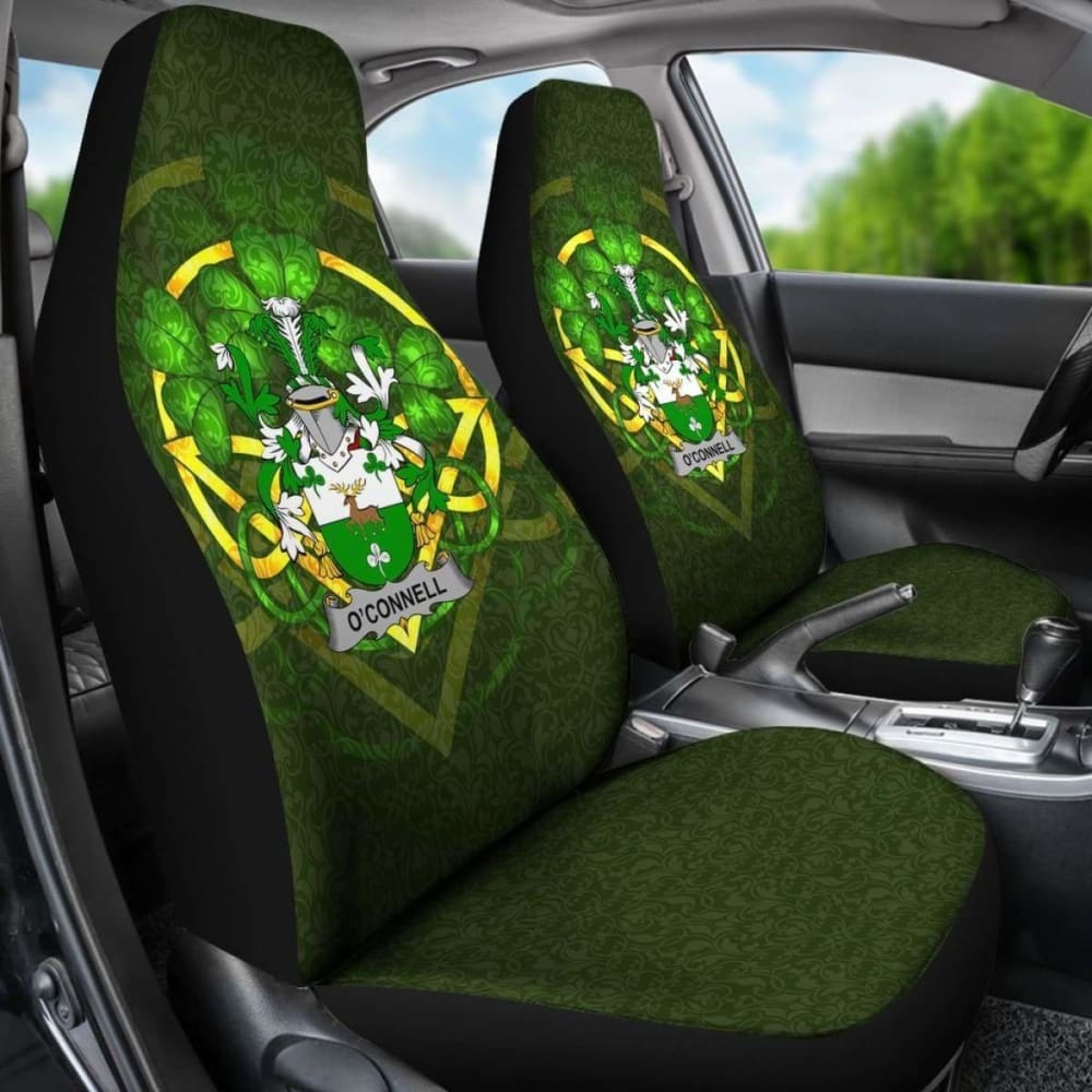 Connell Or O'Connell \bIreland Car Seat Cover Celtic Shamrock ( Set Of Two)
