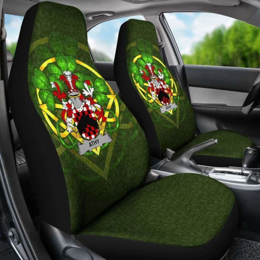 Athy \bIreland Car Seat Cover Celtic Shamrock ( Set Of Two)
