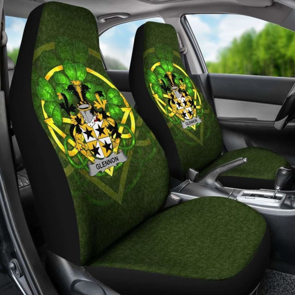 Glennon Or Glenane \bIreland Car Seat Cover Celtic Shamrock ( Set Of Two)