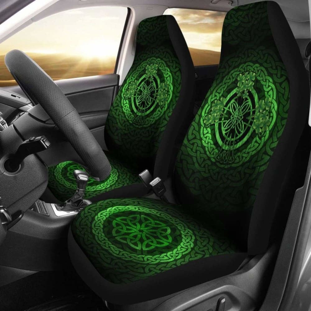 Celtic Car Seat Covers - Irish Shamrock Tattoo (Set Of Two)