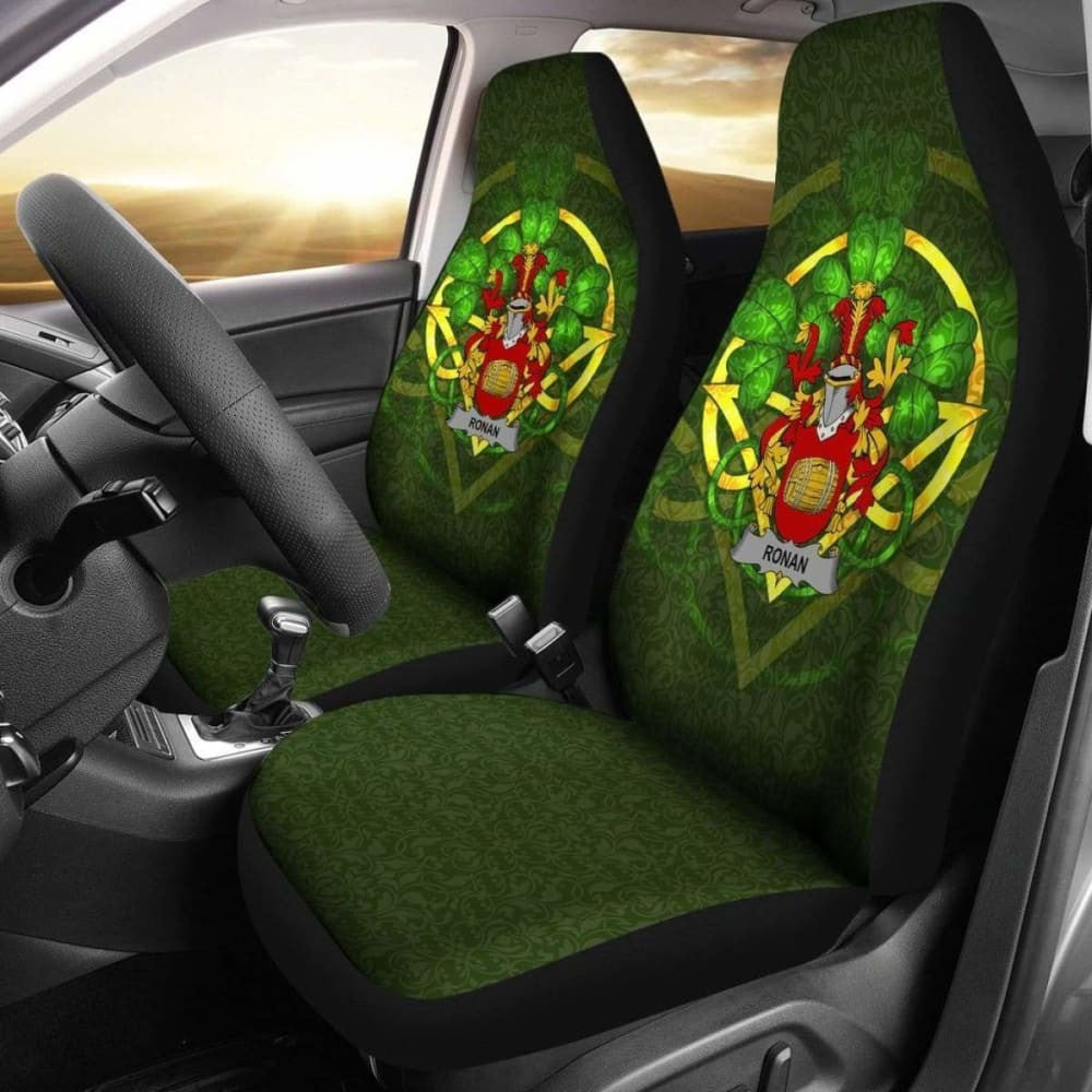 Ronan Or O'Ronan \bIreland Car Seat Cover Celtic Shamrock ( Set Of Two)
