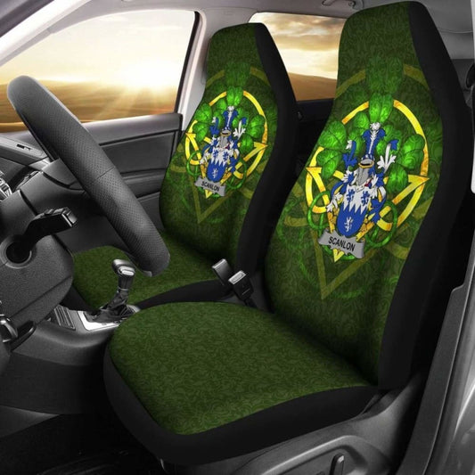 Scanlon Or O'Scanlan \bIreland Car Seat Cover Celtic Shamrock ( Set Of Two)