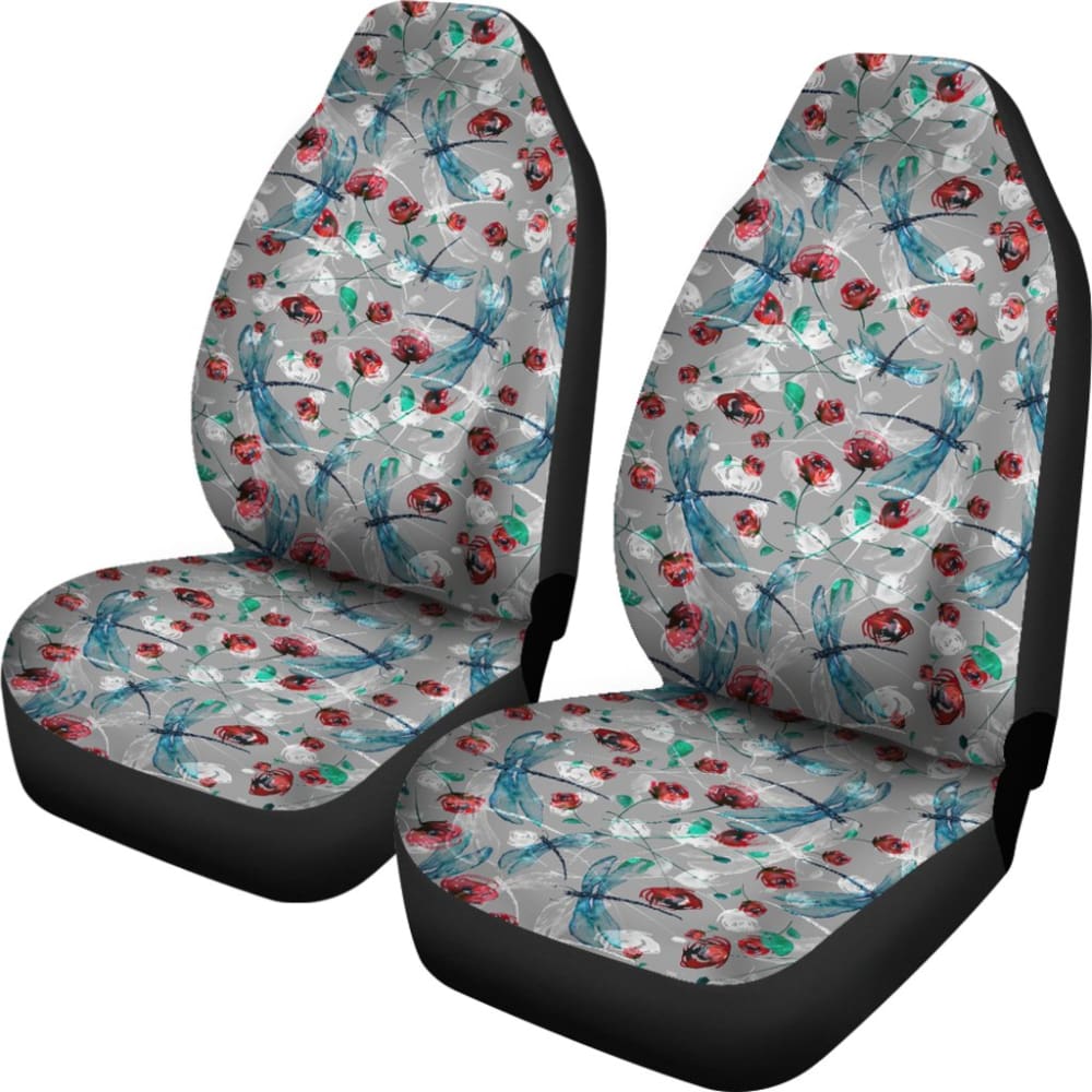 Vintage Flower and Dragonfly Car Seat Covers