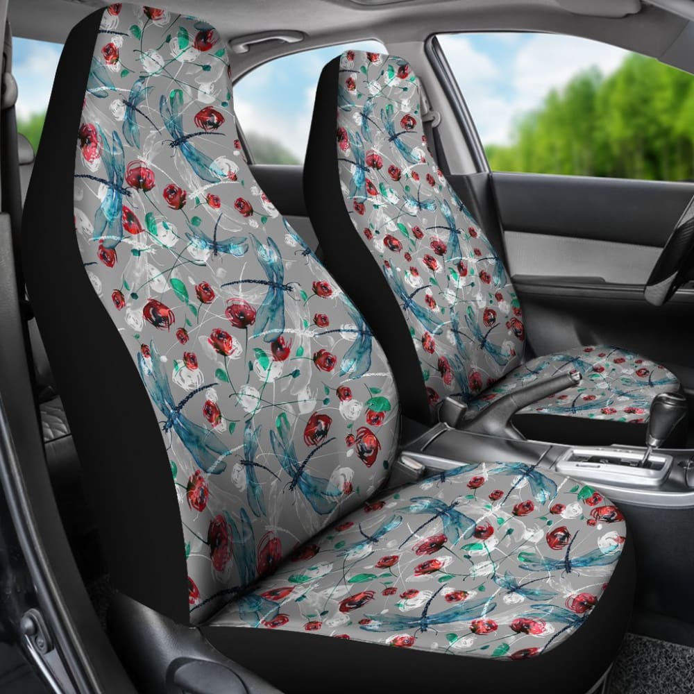 Vintage Flower and Dragonfly Car Seat Covers