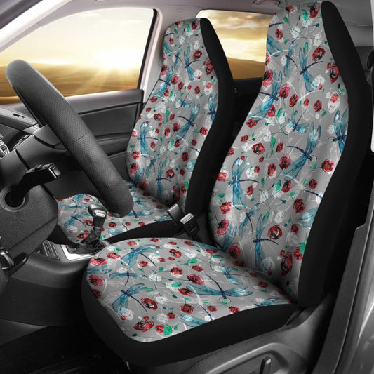 Vintage Flower and Dragonfly Car Seat Covers