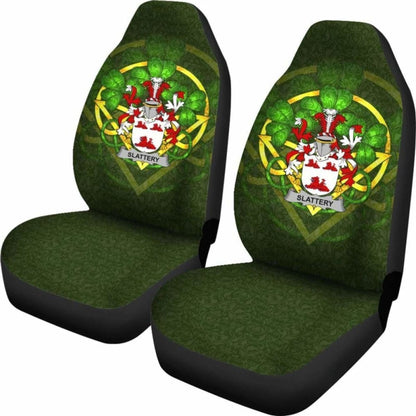 Slattery Or O'Slattery \bIreland Car Seat Cover Celtic Shamrock ( Set Of Two)