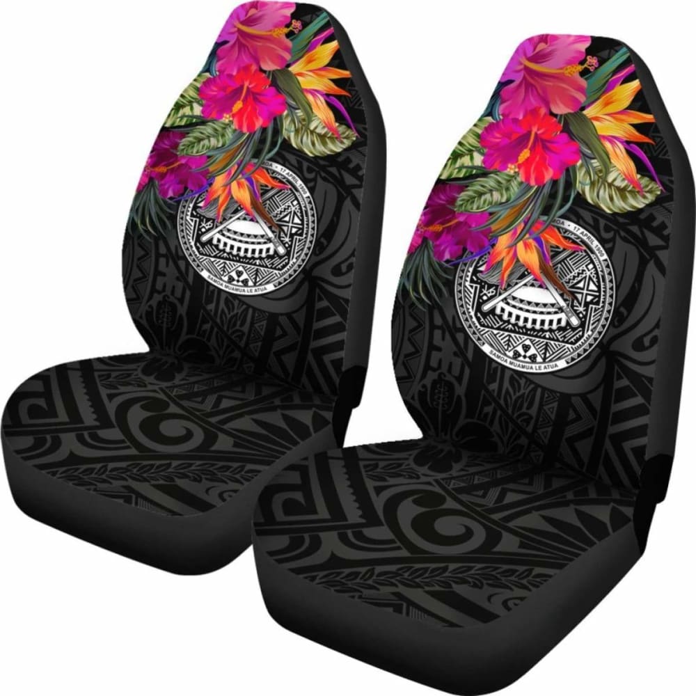 American Samoa Car Seat Covers - Polynesian Hibiscus Pattern -