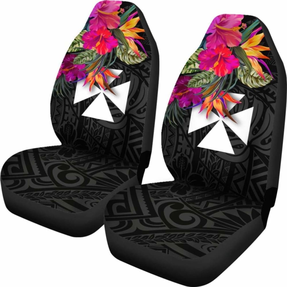 Wallis And Futuna Car Seat Covers - Polynesian Hibiscus Pattern -