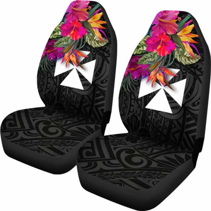 Wallis And Futuna Car Seat Covers - Polynesian Hibiscus Pattern -