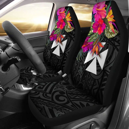 Wallis And Futuna Car Seat Covers - Polynesian Hibiscus Pattern -
