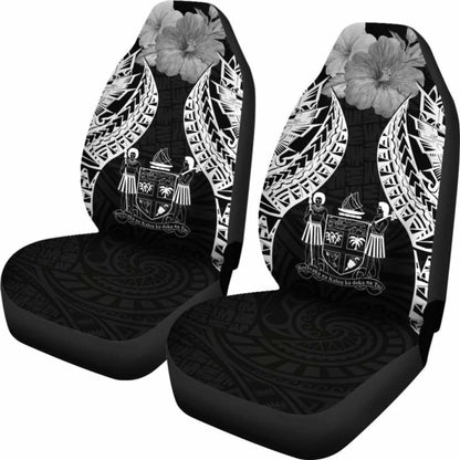 Fiji Polynesian Car Seat Covers Pride Seal And Hibiscus Black -