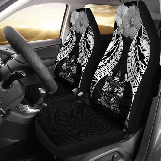 Fiji Polynesian Car Seat Covers Pride Seal And Hibiscus Black -