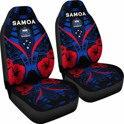 Samoa Car Seat Covers - Samoa Coat Of Arms Hibiscus Polynesian Tattoo -
