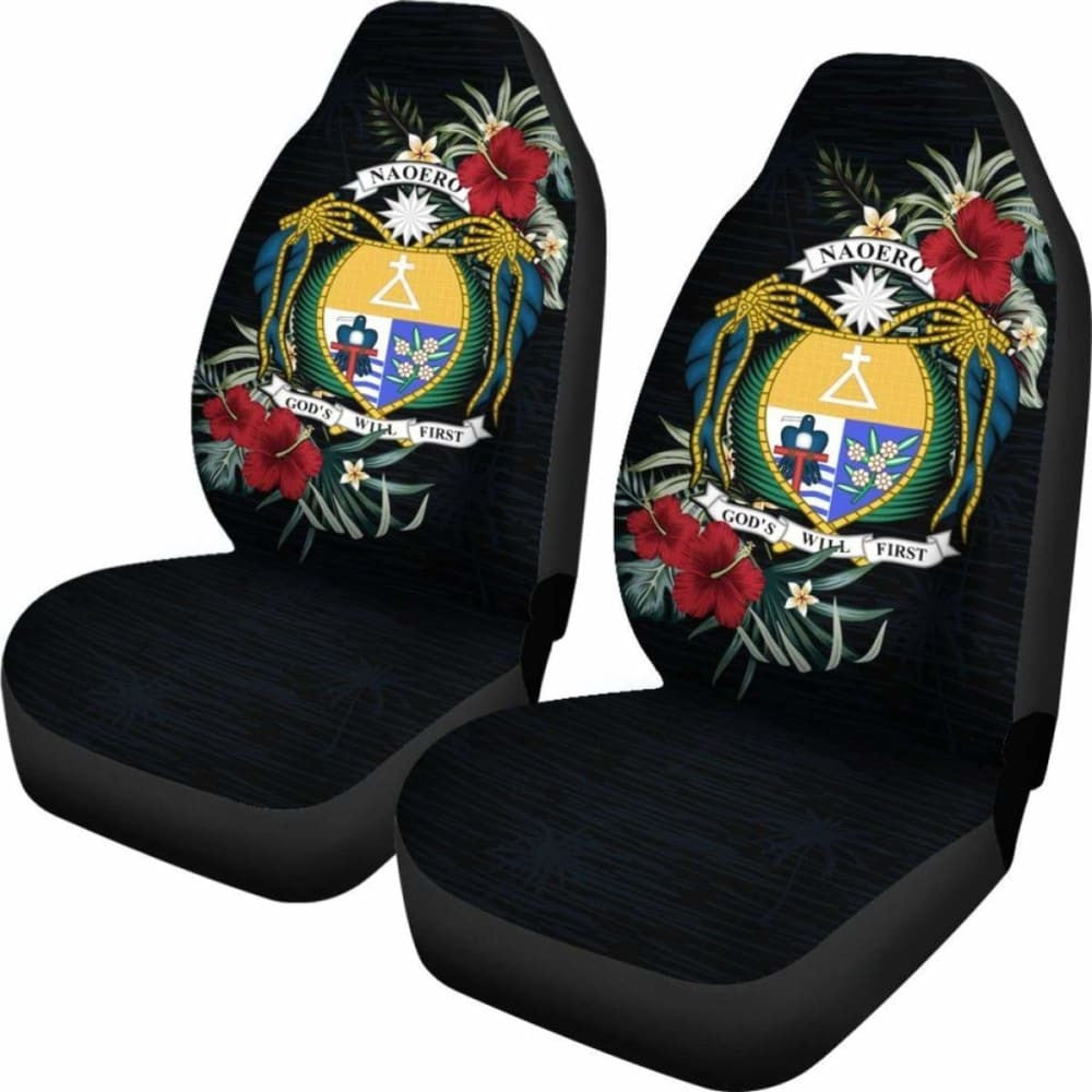 Nauru Car Seat Covers - Nauru Coat Of Arms Hibiscus -