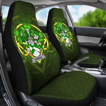 Stokes \bIreland Car Seat Cover Celtic Shamrock ( Set Of Two)
