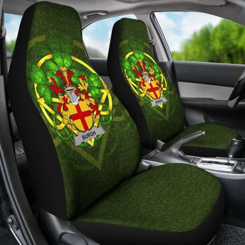 Burgh \bIreland Car Seat Cover Celtic Shamrock ( Set Of Two)