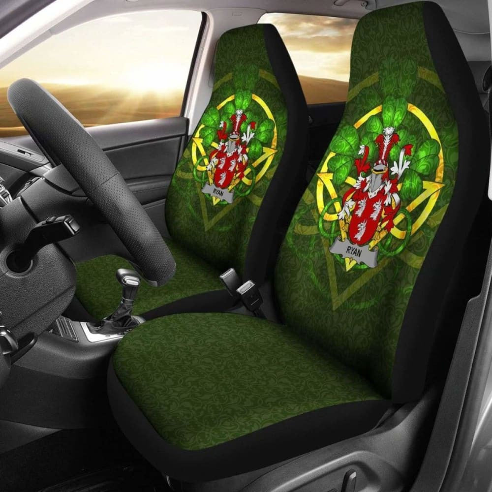 Ryan Or O'Mulrian \bIreland Car Seat Cover Celtic Shamrock ( Set Of Two)