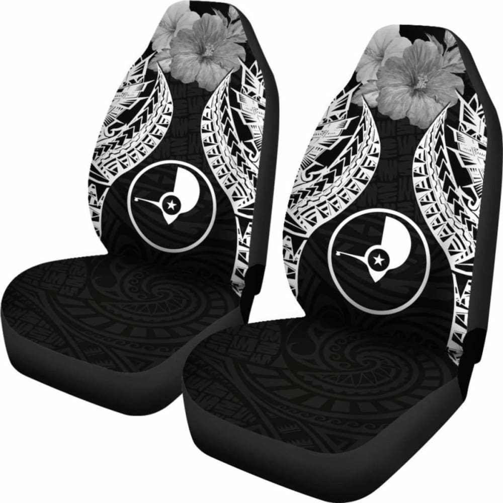 Yap Polynesian Car Seat Covers Pride Seal And Hibiscus Black -