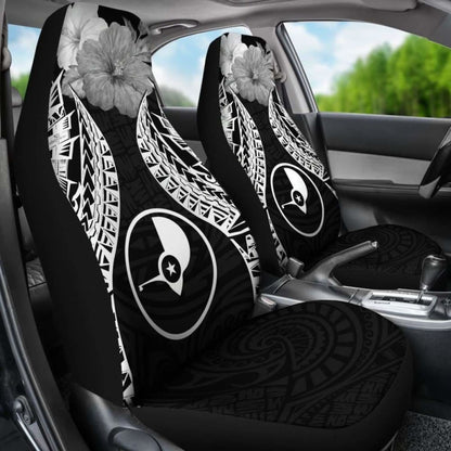 Yap Polynesian Car Seat Covers Pride Seal And Hibiscus Black -