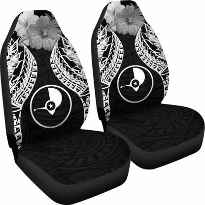Yap Polynesian Car Seat Covers Pride Seal And Hibiscus Black -