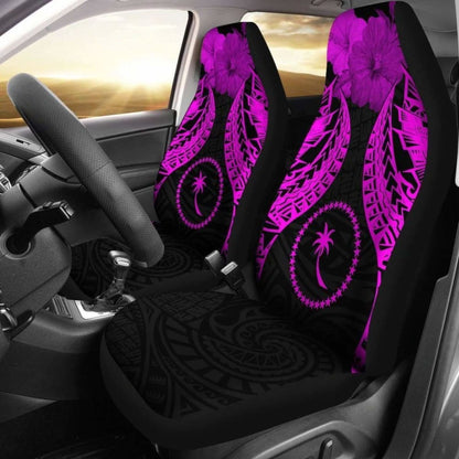 Chuuk Polynesian Car Seat Covers Pride Seal And Hibiscus Pink -