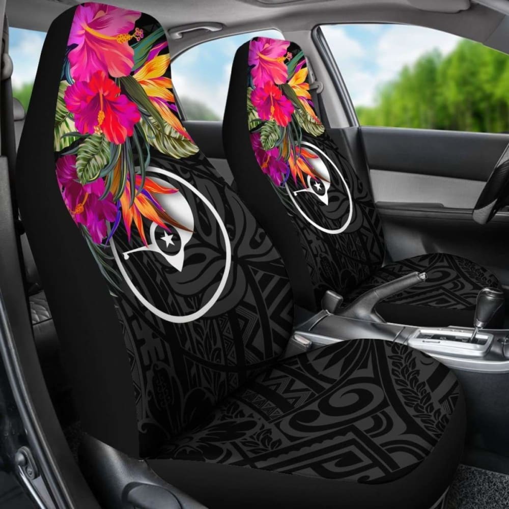 Yap Car Seat Covers - Polynesian Hibiscus Pattern -