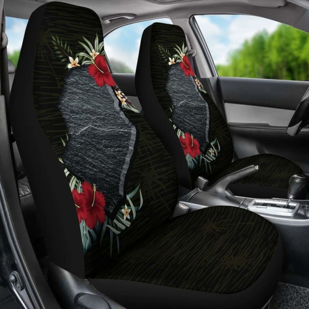 Niue Car Seat Covers - Niue Hibiscus Map -