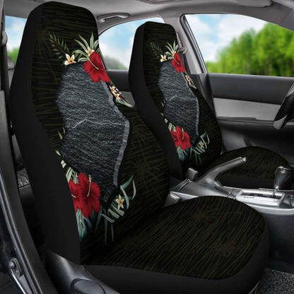 Niue Car Seat Covers - Niue Hibiscus Map -