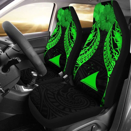 Tokelau Polynesian Car Seat Covers Pride Seal And Hibiscus Green -