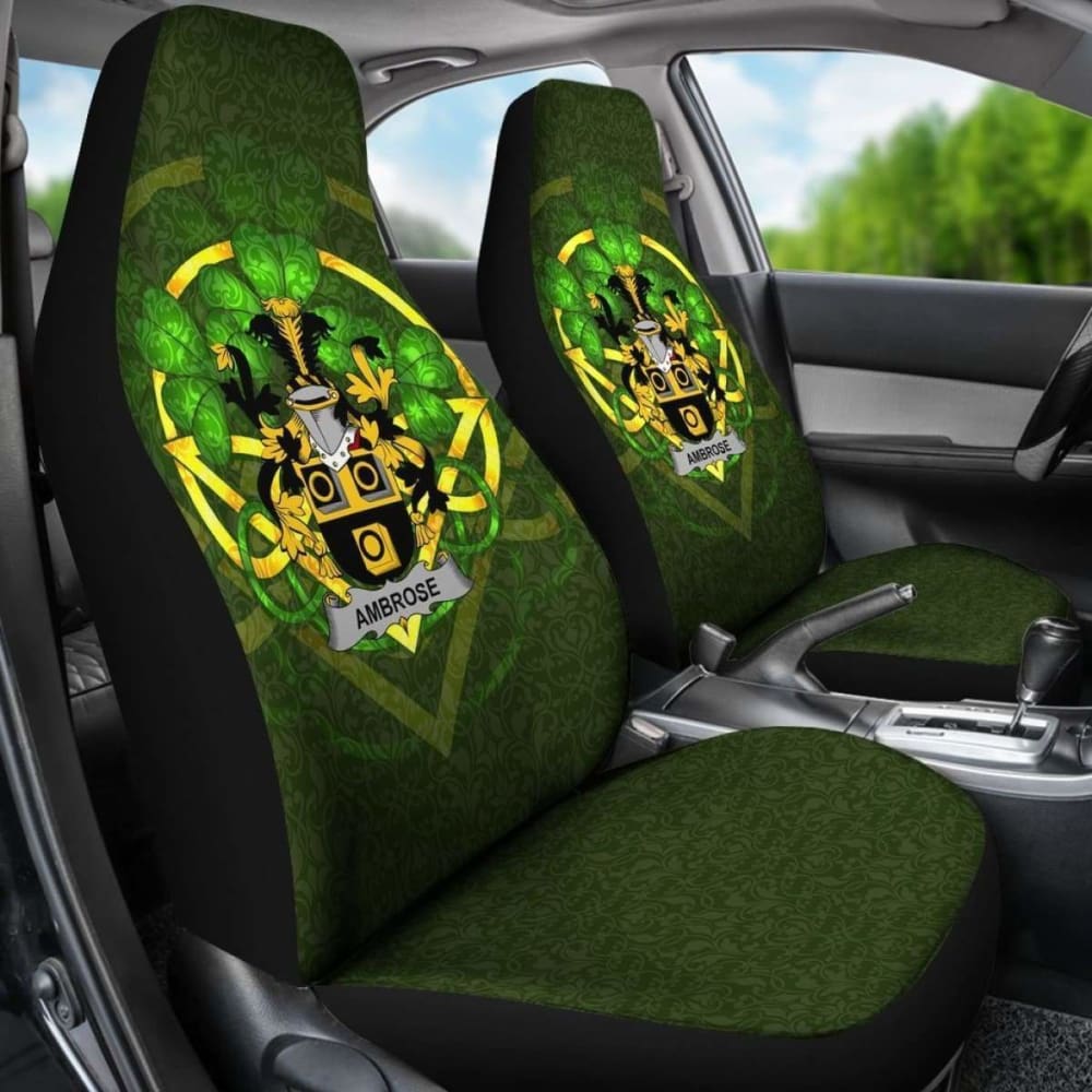 Ambrose \bIreland Car Seat Cover Celtic Shamrock ( Set Of Two)
