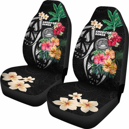 American Samoa Car Seat Covers Coat Of Arms Polynesian With Hibiscus