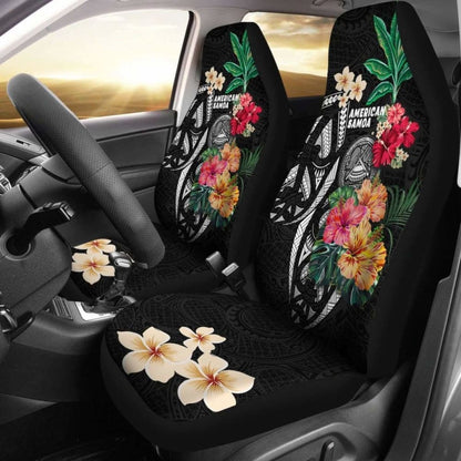American Samoa Car Seat Covers Coat Of Arms Polynesian With Hibiscus