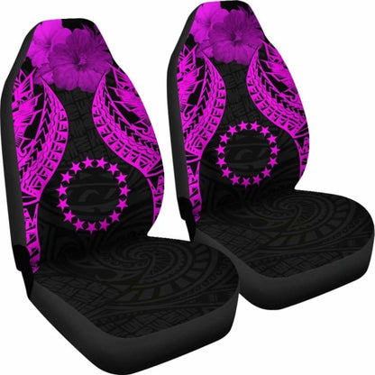 Cook Islands Polynesian Car Seat Covers Pride Seal And Hibiscus Pink -