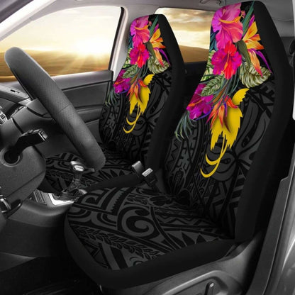 Papua New Guinea Car Seat Covers - Hibiscus Polynesian Pattern -