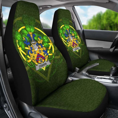 Cosker Or Mccosker \bIreland Car Seat Cover Celtic Shamrock ( Set Of Two)