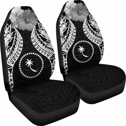 Chuuk Polynesian Car Seat Covers Pride Seal And Hibiscus Black -