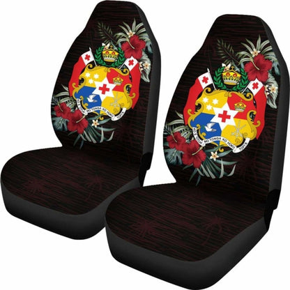 Tonga Car Seat Covers - Tonga Coat Of Arms Hibiscus -