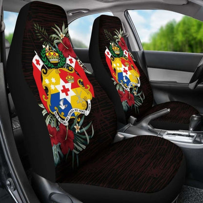 Tonga Car Seat Covers - Tonga Coat Of Arms Hibiscus -