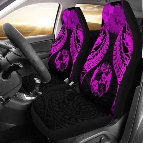 Tonga Polynesian Car Seat Covers Pride Seal And Hibiscus Pink -