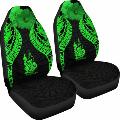New Caledonia Polynesian Car Seat Covers Pride Seal And Hibiscus Green -