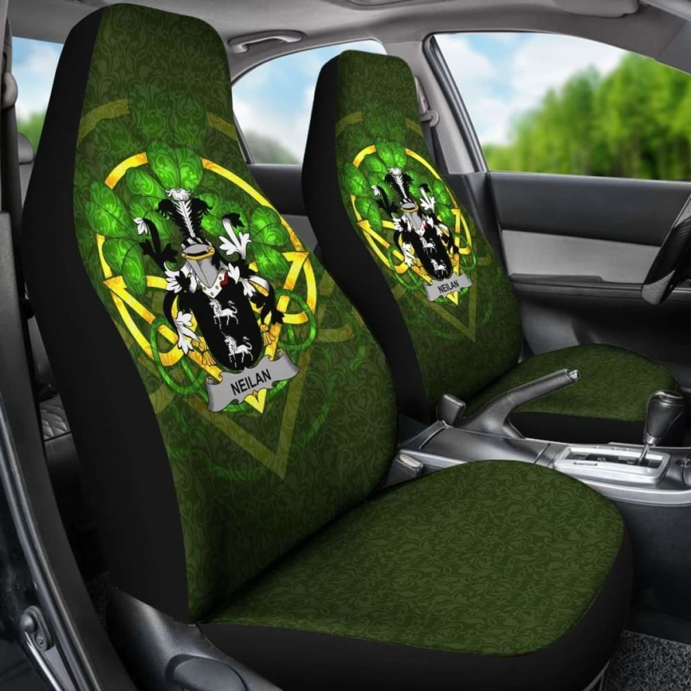 Neilan Or O'Neylan \bIreland Car Seat Cover Celtic Shamrock ( Set Of Two)
