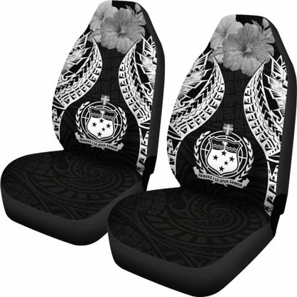 Samoa Polynesian Car Seat Covers Pride Seal And Hibiscus Black -
