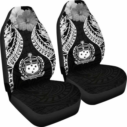 Samoa Polynesian Car Seat Covers Pride Seal And Hibiscus Black -