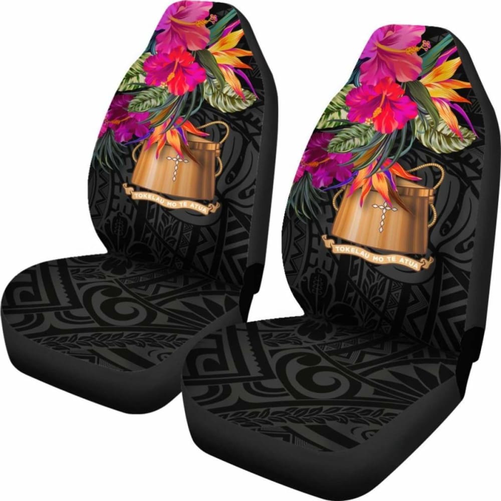 Tokelau Car Seat Covers - Polynesian Hibiscus Pattern -