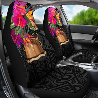 Tokelau Car Seat Covers - Polynesian Hibiscus Pattern -